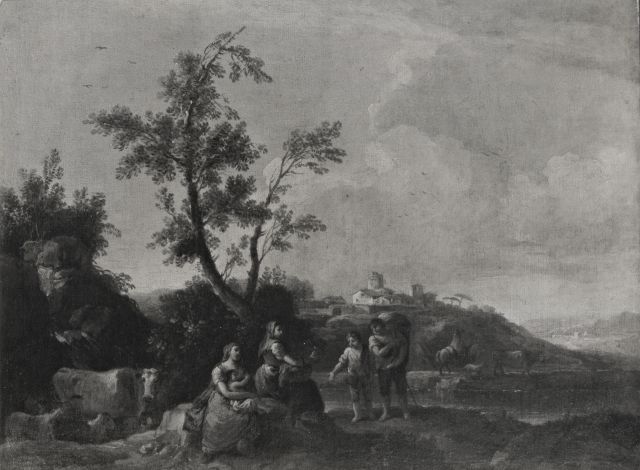 A. C. Cooper — Anonimo veneziano - sec. XVIII - Paesaggio con sosta di pastori — insieme